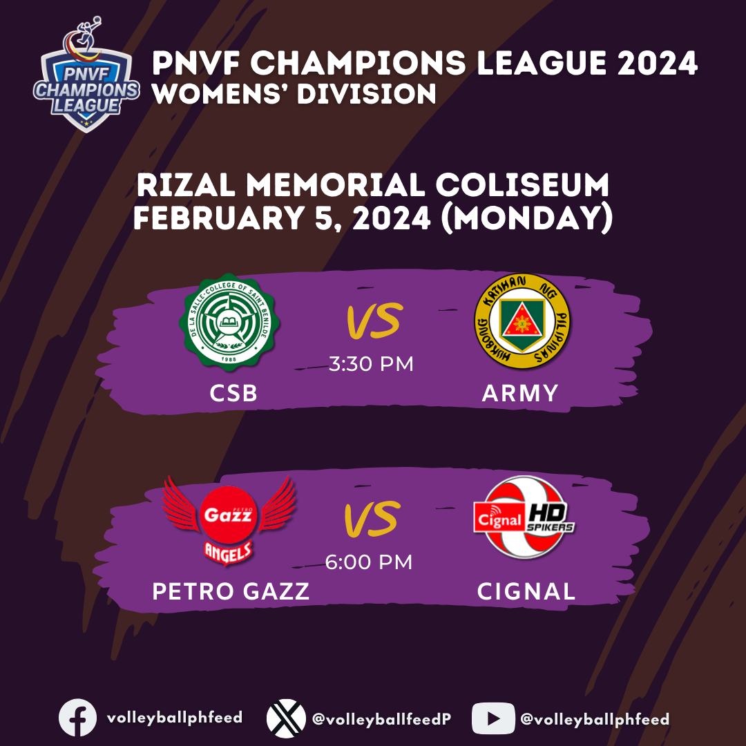 PNVF CHAMPIONS LEAGUE 2024 - CSB V ARMY | PETROGAZZ V CIGNAL