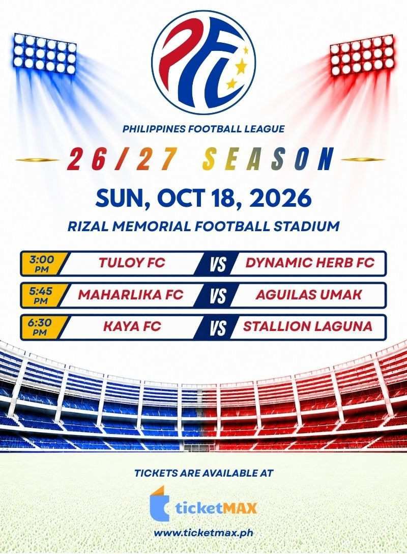 PFL 26/27: TULOY FC vs DYNAMIC HERB CEBU FC, MAHARLIKA FC vs AGUILAS UMAK FC, KAYA FC - ILOILO vs STALLION LAGUNA FC